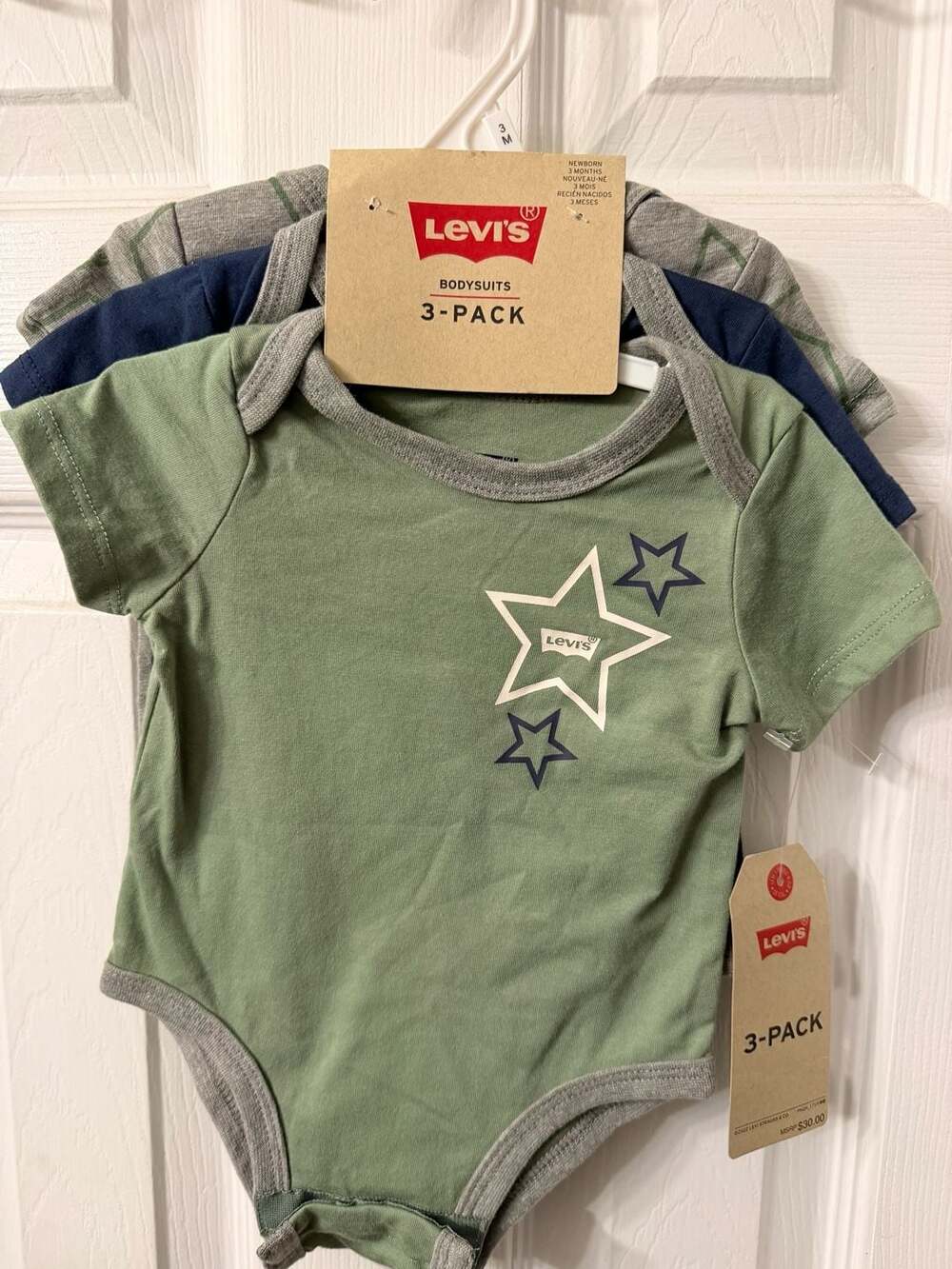Levi's Bodysuits Size 3M 3-Pack Star Graphic